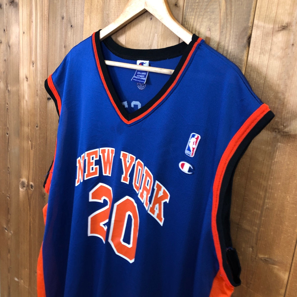 90s vintage Champion チャンピオン NEW YORK KNICKS ニューヨークニックス HOUSTON ヒューストン  ユニフォーム ジャージ メッシュ タンクトップ