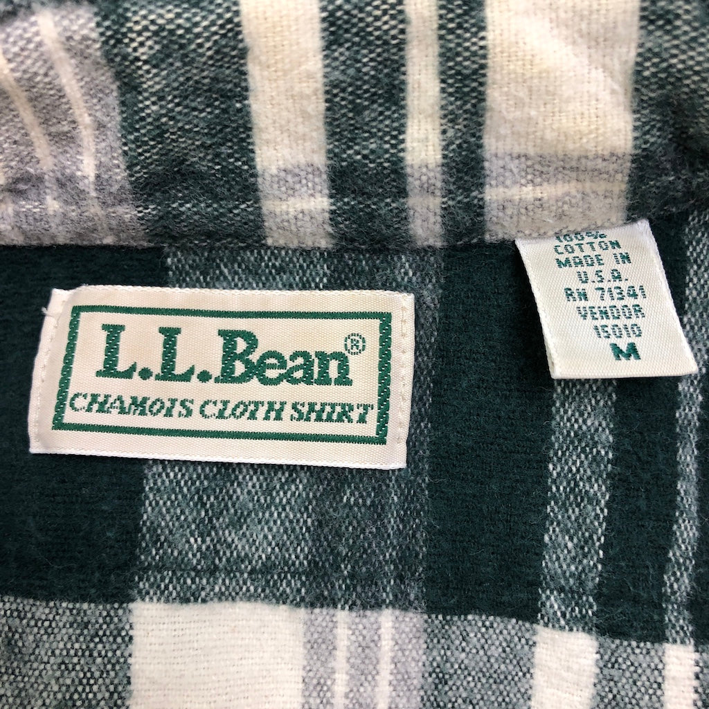 90s vintage USA製 L.L.Bean エルエルビーン 長袖シャツ CHAMOIS CLOTH シャモアクロス チェック