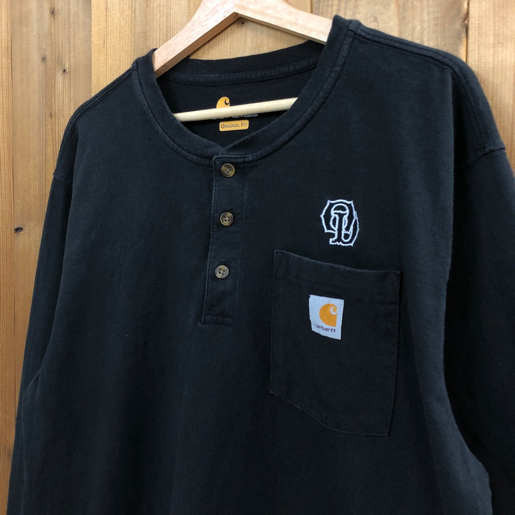 Carhartt カーハート ヘンリーネックシャツ 長袖 胸ポケット 胸ロゴ