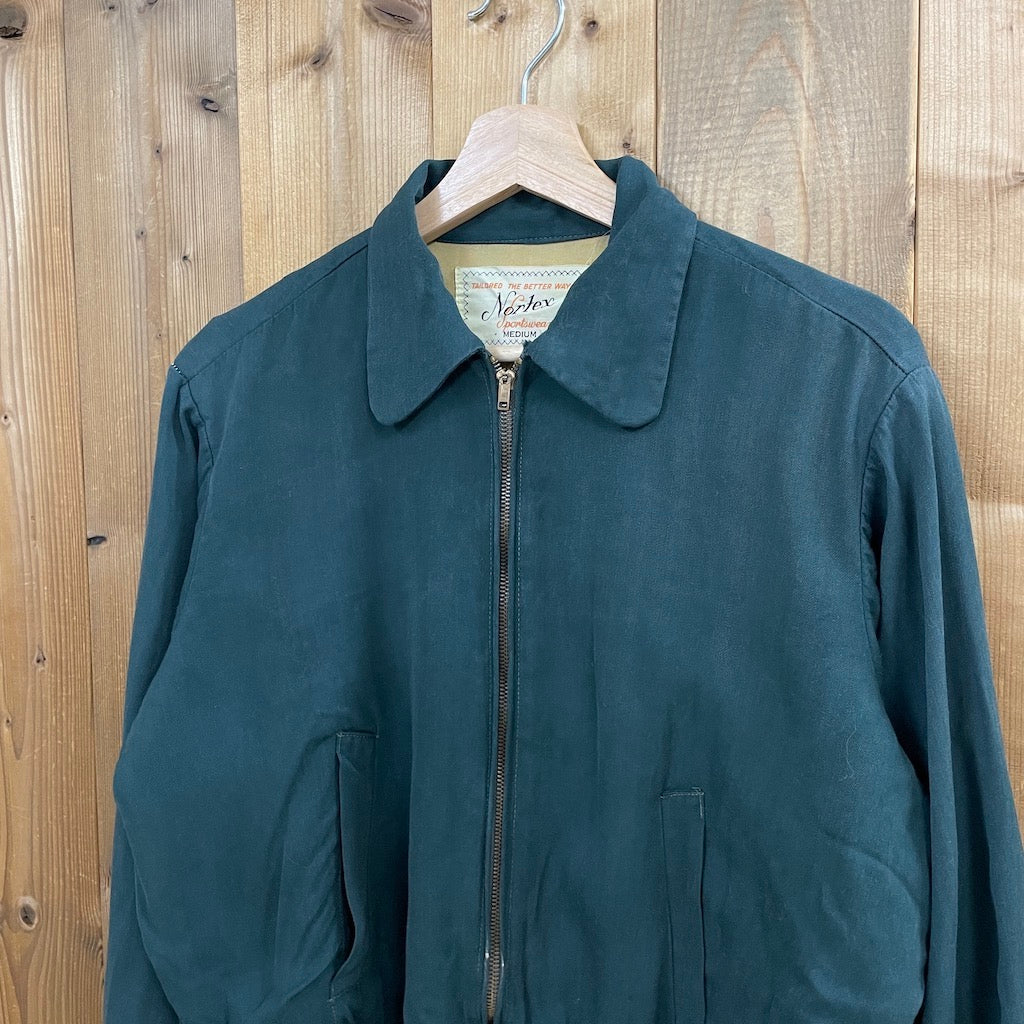 50s vintage Nortex Sports wear ギャバジンジャケット ブルゾン TALON ピンロック 片爪 – 【古着屋3peace】