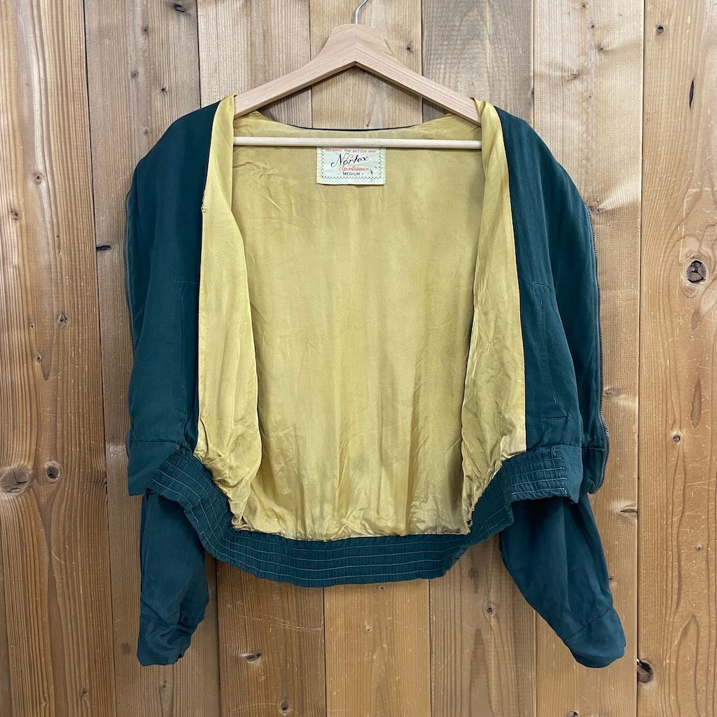 50s vintage Nortex Sports wear ギャバジンジャケット ブルゾン TALON ピンロック 片爪 – 【古着屋3peace】