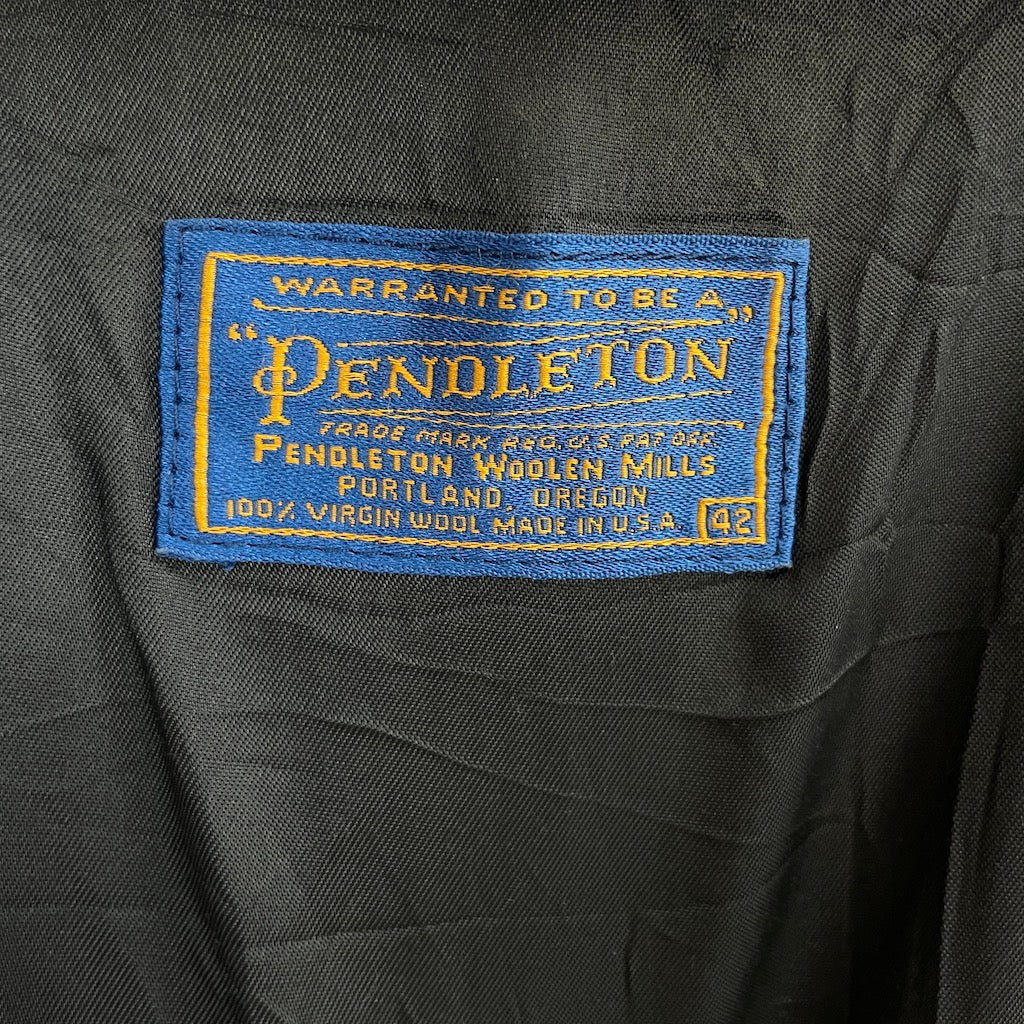 80s vintage USA製 PENDLETON ペンドルトン ウールステンカラーコート バルマカーンコート ダブルジップ