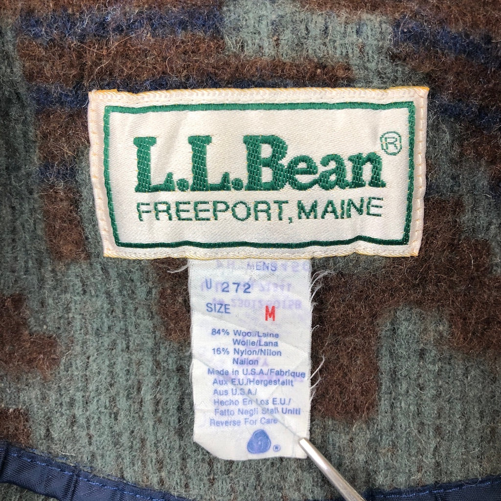 70s 80s vintage USA製 L.L.Bean ウールジャケット ネイティブ柄 コンチョボタン