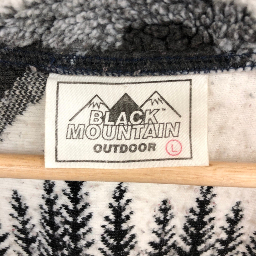 USA製 BLACK MOUNTAIN OUTDOOR ブラックマウンテン アウトドア FLEESE JACKET フリース ジャケット ジップアップ  白 黒 モノクロ Lサイズ