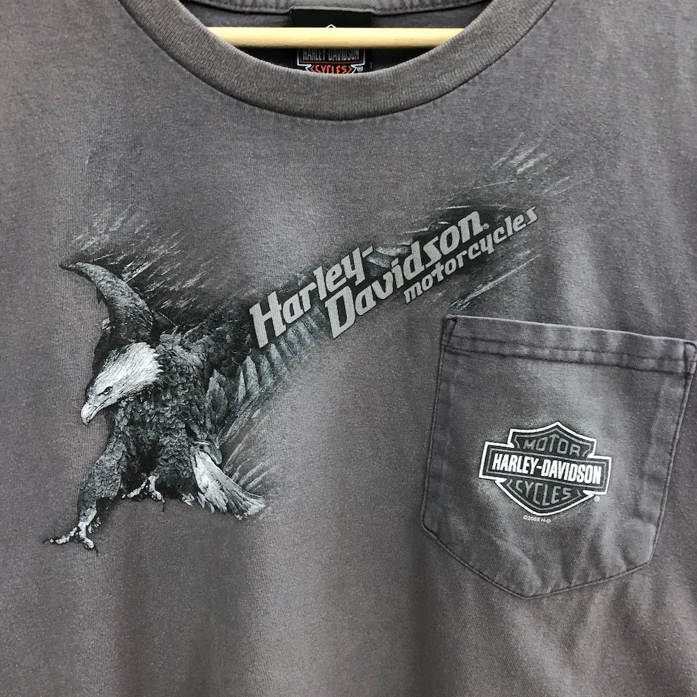 00s USA製 HARLEY DAVIDSON ハーレーダビッドソン イーグル LAS VEGAS ラスベガス プリント Tシャツ 半袖 カットソー  2003年