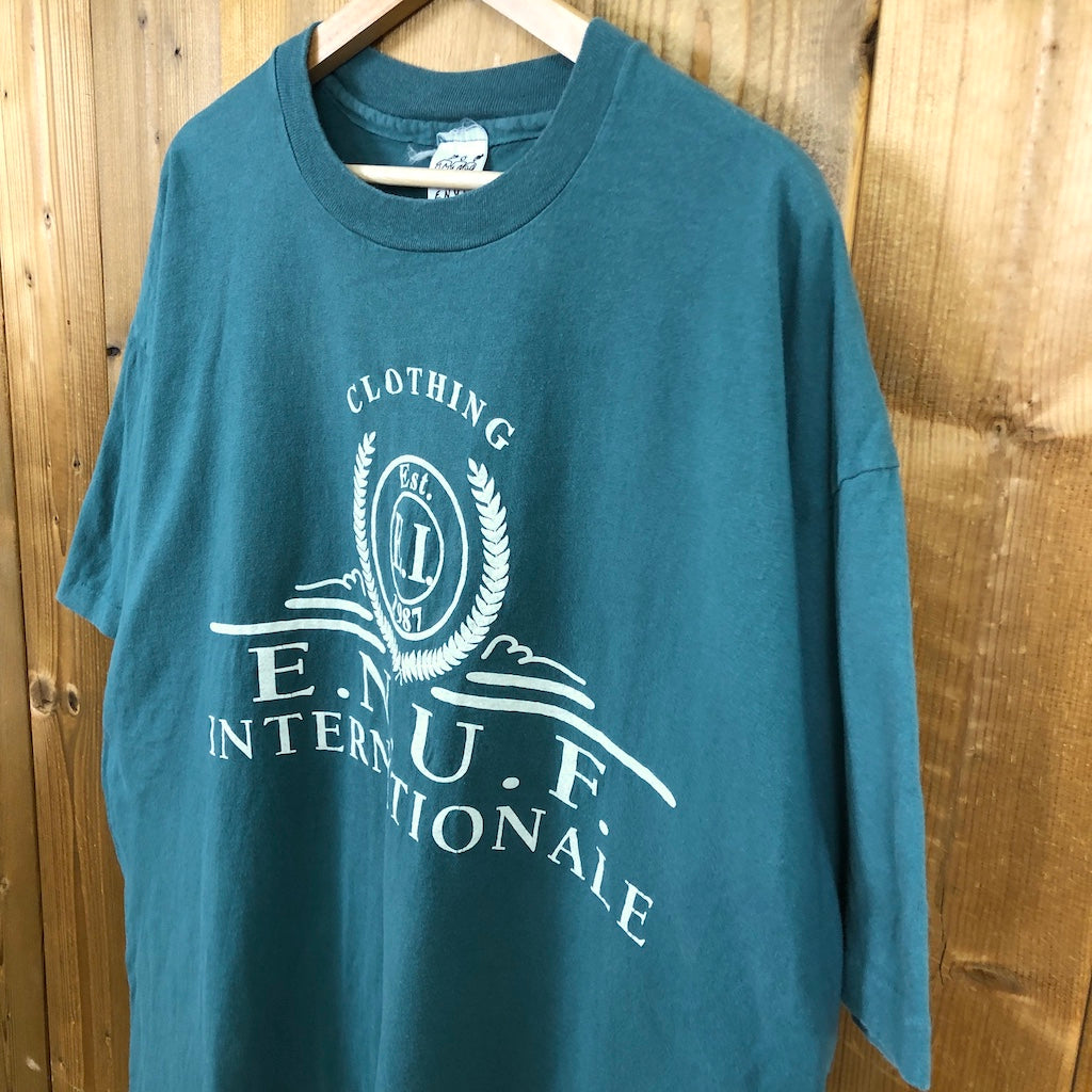 90s vintage USA製 E.N.U.F. INTERNATIONALE プリントTシャツ 半袖