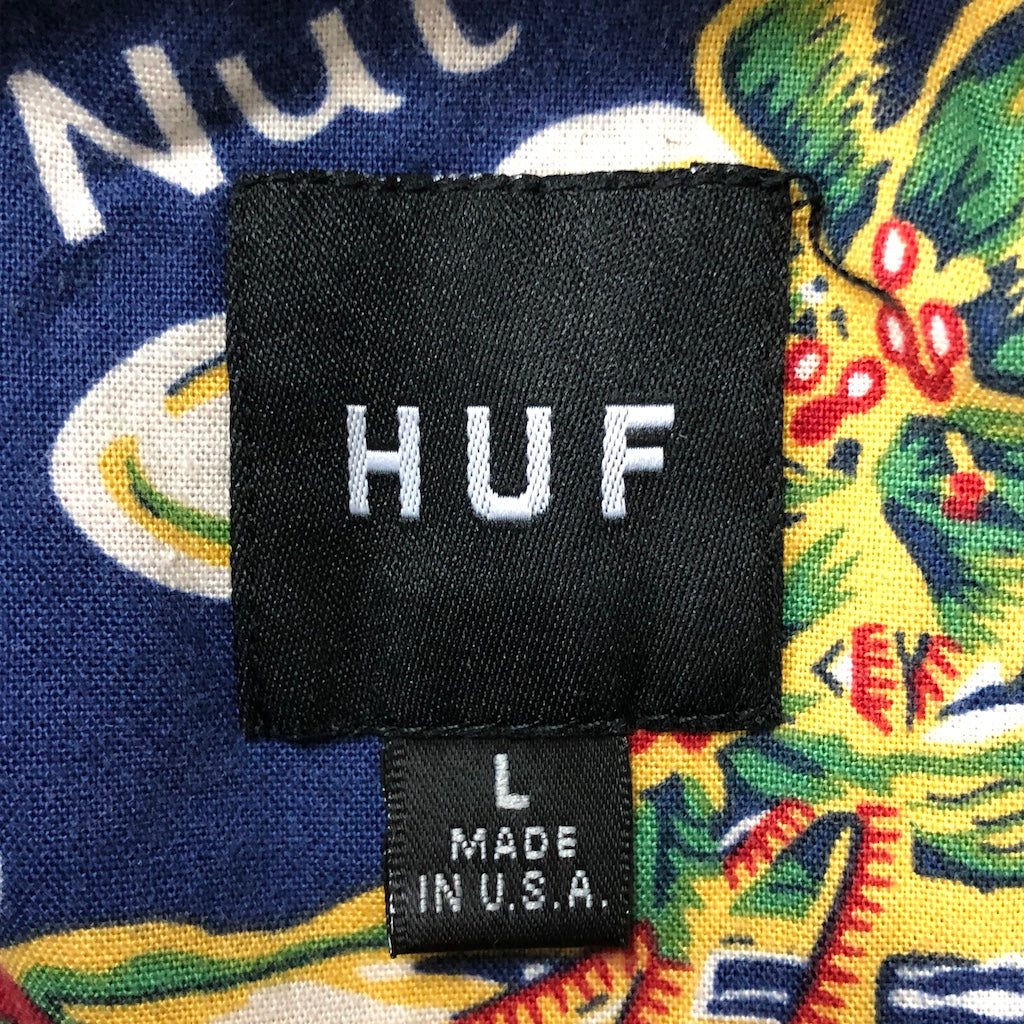 USA製 HUF ハフ 半袖シャツ アロハシャツ 総柄