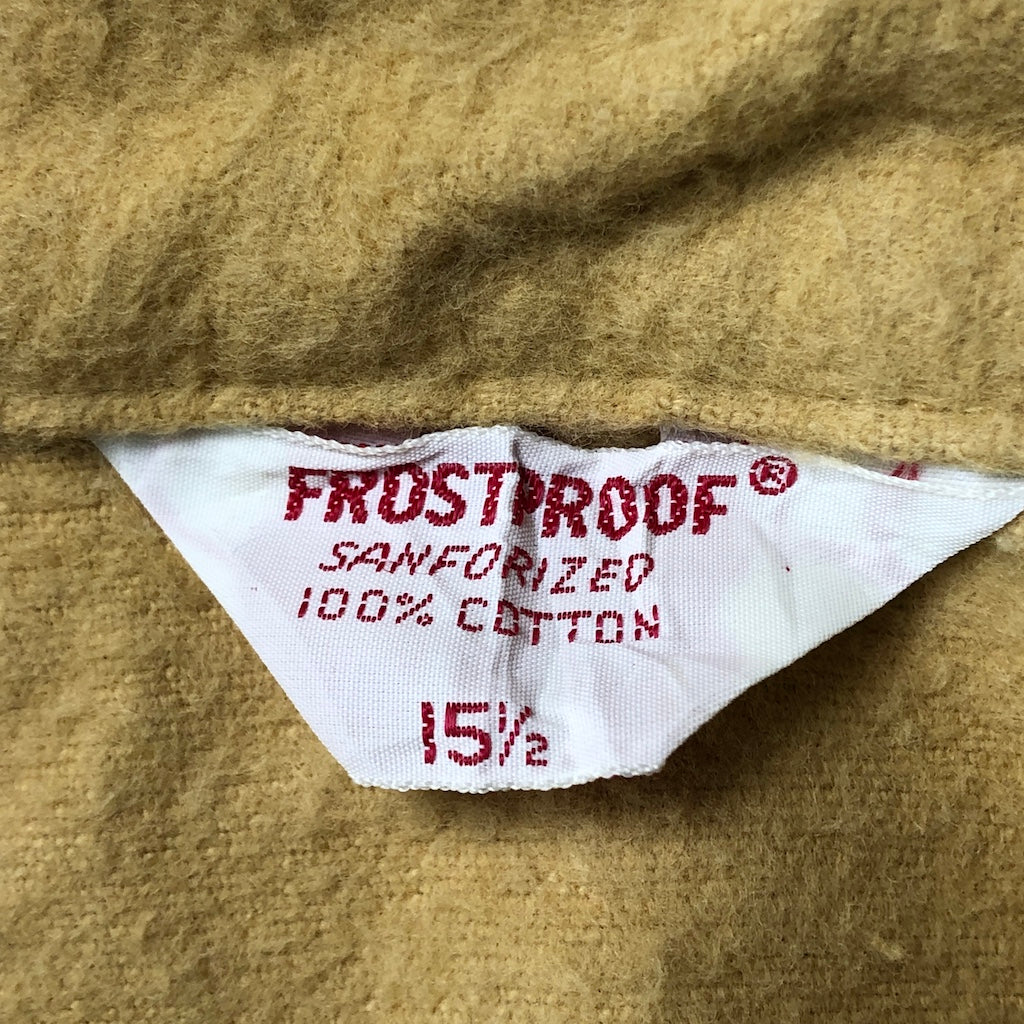 70s vintage FROSTPROOF フロストプルーフ ヘビーコットン 長袖シャツ 無地