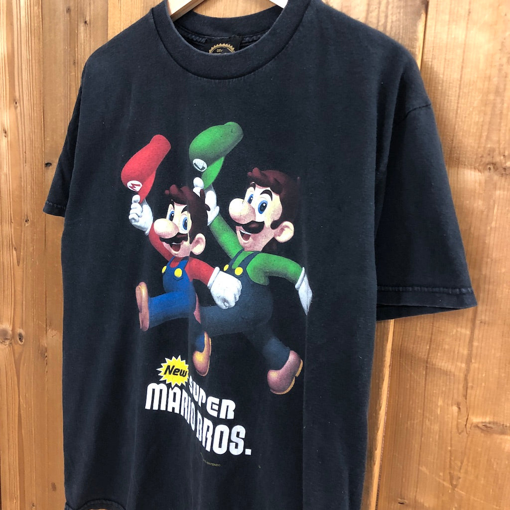 2010年 official Nintendo Seal ニンテンドー オフィシャル NEW SUPER MARIO BRO.  ニュースーパーマリオブラザーズ プリントTシャツ 半袖 カットソー キャラクター