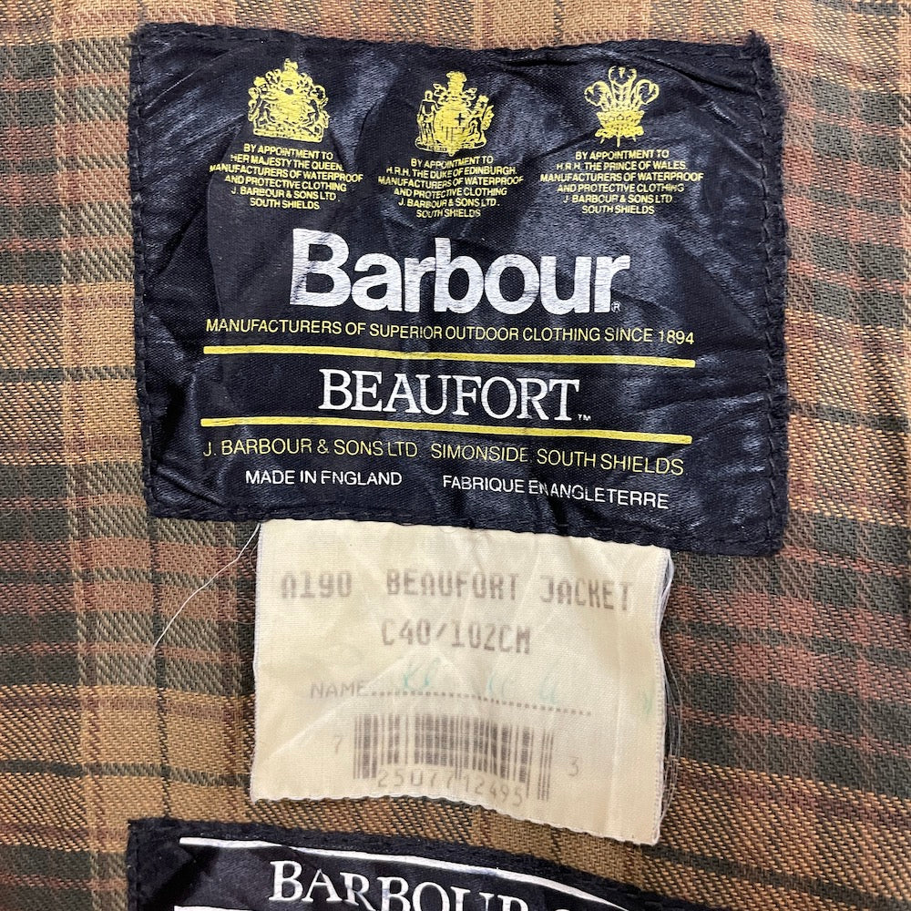 90s vintage イギリス製 英国 Barbour バブアー BEAUFORT ビューフォート オイルドジャケット ブラウン イングランド製