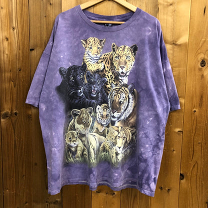 00s vintage GILDAN ギルダン THE MOUNTAIN ザマウンテン アニマル プリントTシャツ 半袖 カットソー タイガー ヒョウ ブラックタイガー ライオン タイダイ ビッグサイズ 2003年