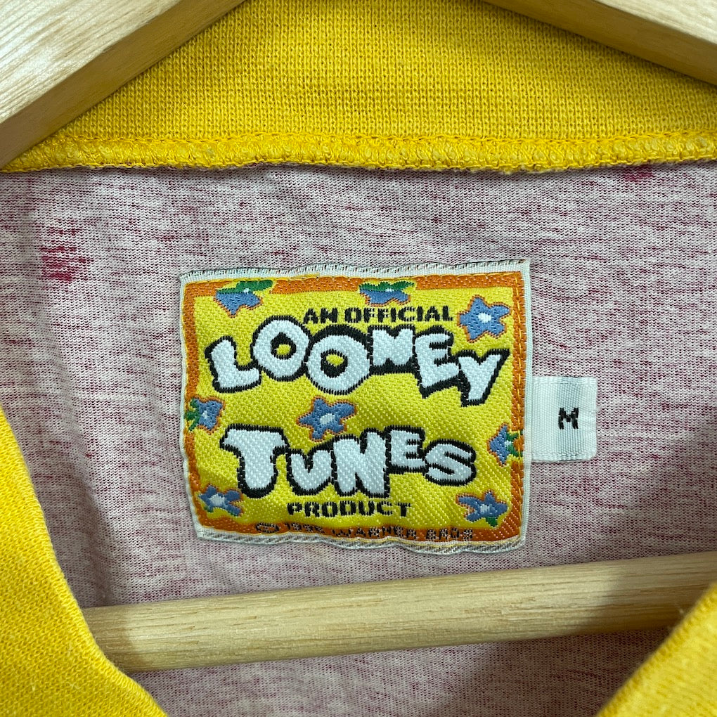 90s vintage LOONEY TUNES ルーニー・テューンズ BUGS BUNNY バッグス・バニー Vネック キャラクター Tシャツ 半袖  ワーナー・ブラザーズ