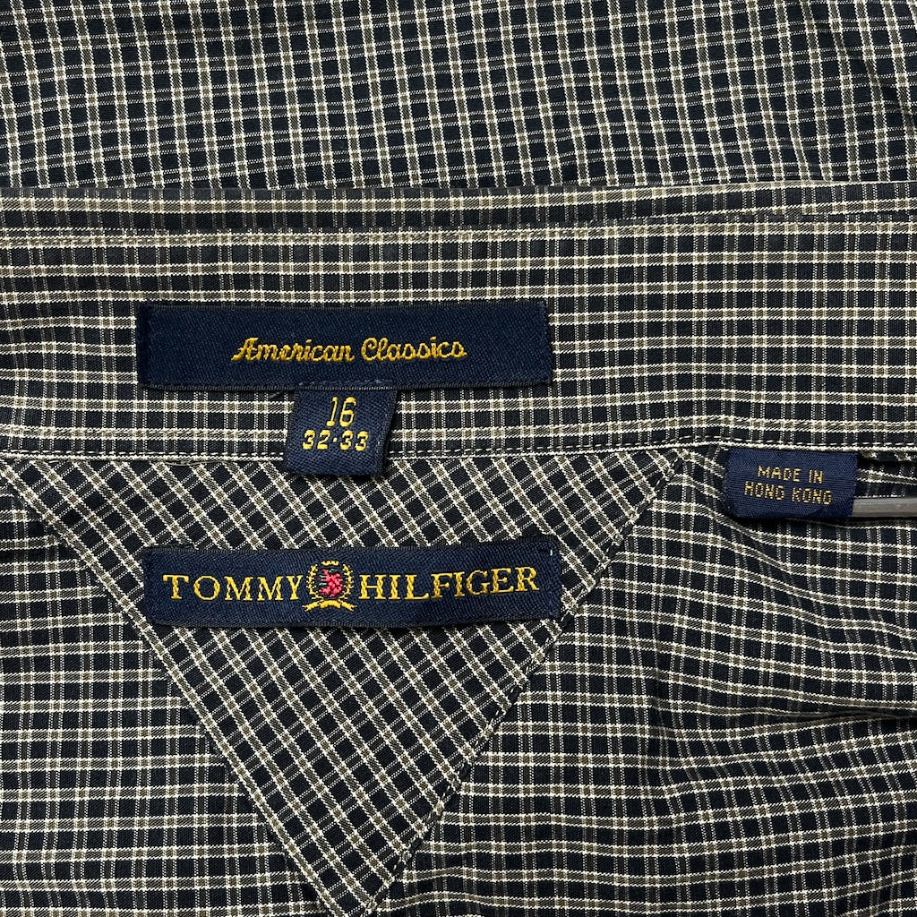 90s 00s TOMMY HILFIGER トミーヒルフィガー 長袖シャツ BDシャツ ボタンダウン チェック柄 ブラウン系 チェック柄